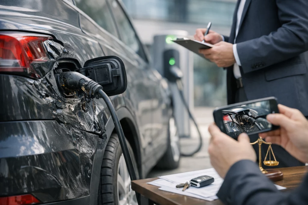 Borne de recharge et dommage voiture - Droit de la circulation